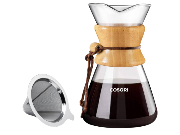 COSORI Pour Over Coffee Maker with Double Layer Stainless Steel Filter